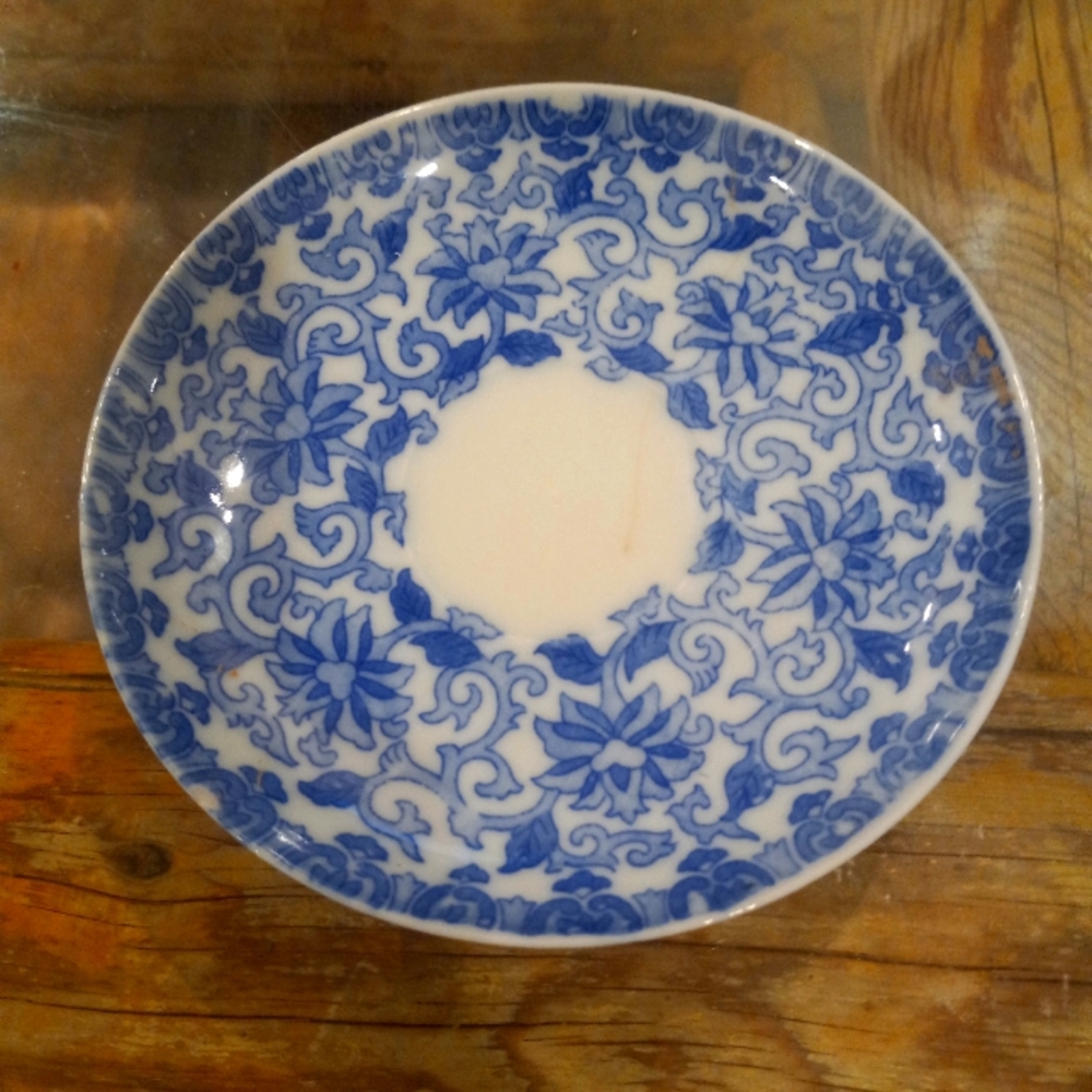 Turn of the century flo blue bread plate